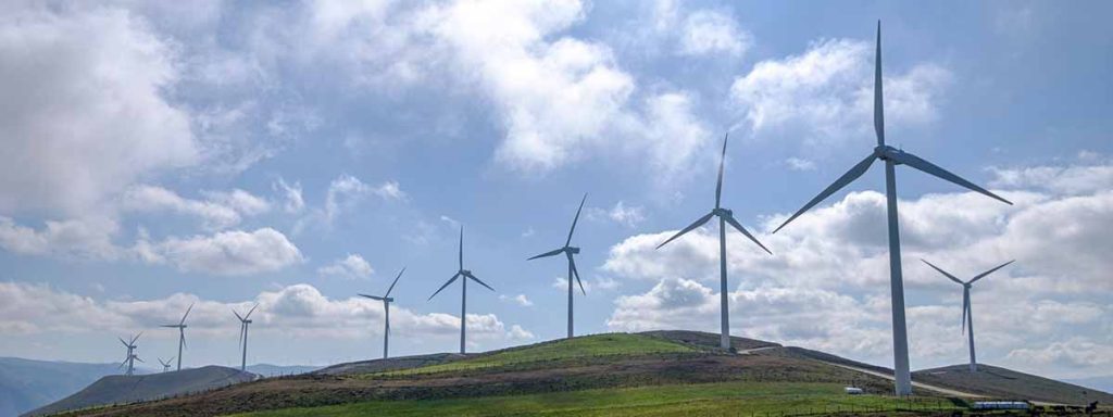 wind turbines, generating wind energy