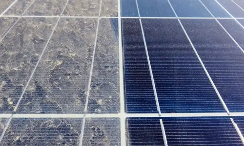 solar panel before after cleaning
